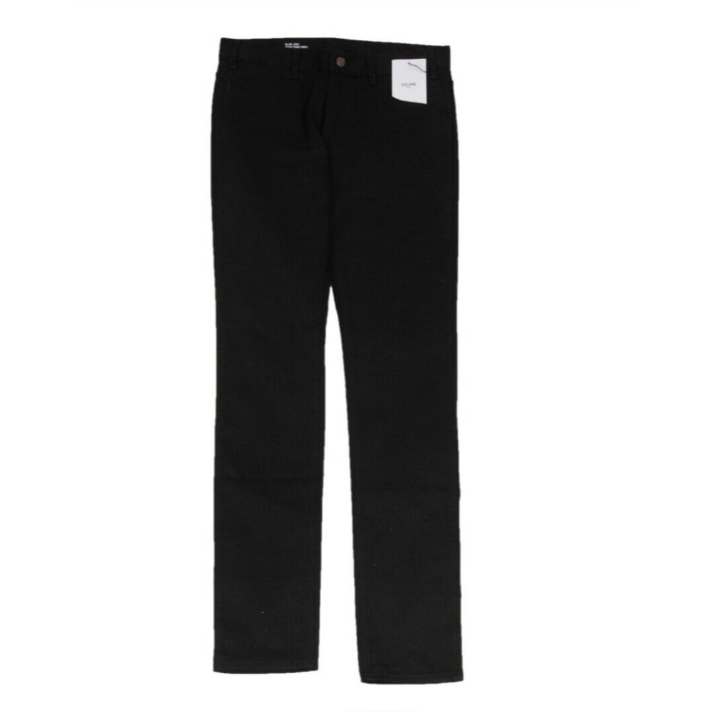 Celine Mens Skinny Jeans Mid Waist M_SK_003 US 29x33 Black Denim Hedi